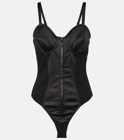 Jean Paul Gaultier Satin-trimmed bodysuit | LYBSTORE