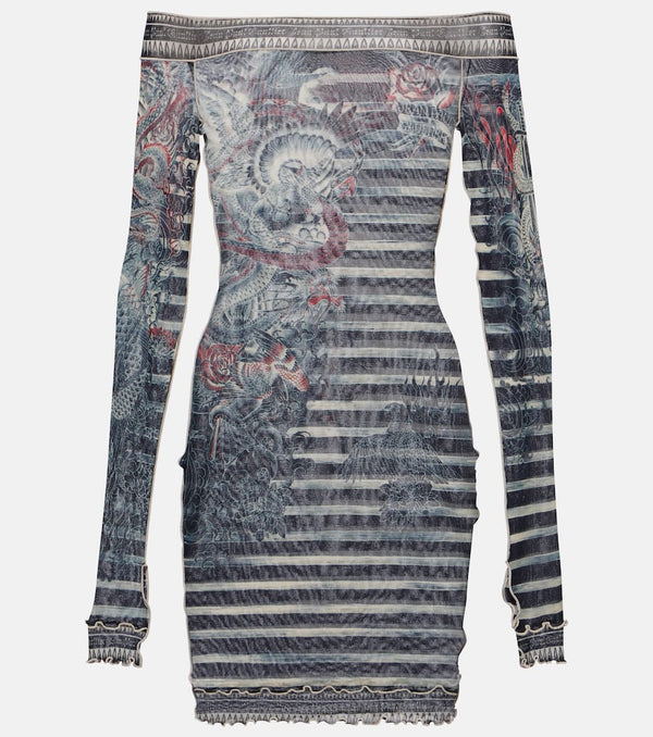 Jean Paul Gaultier Tattoo Collection mesh minidress