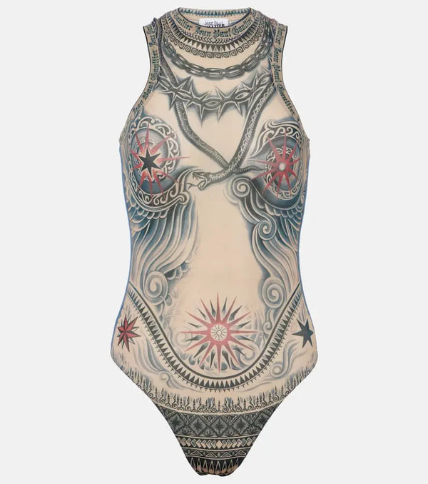 Jean Paul Gaultier Tattoo Collection printed bodysuit | LYBSTORE