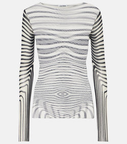 Jean Paul Gaultier The Navy Blue Body Morphing mesh top