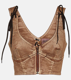 Jean Paul Gaultier x KNWLS cropped denim corset top