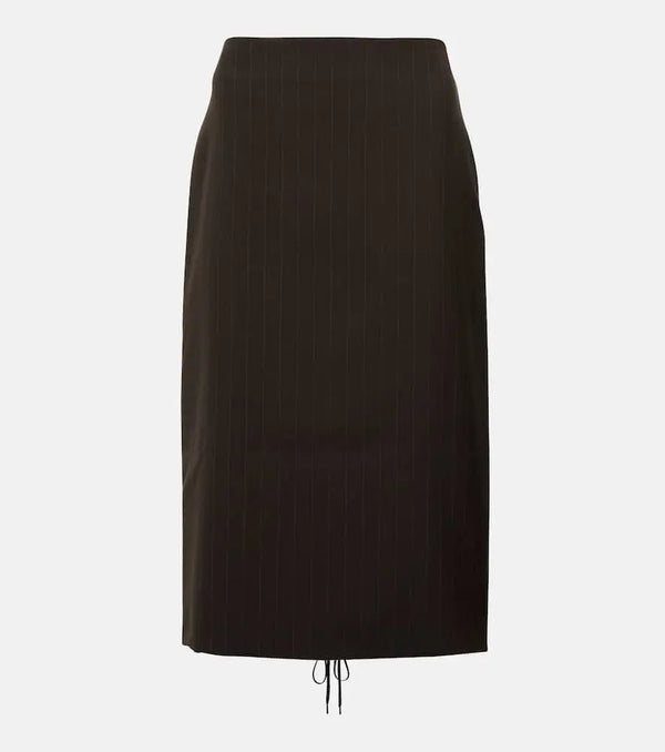 Jean Paul Gaultier x Lotta Volkova Lace-up wool pencil skirt | LYBSTORE