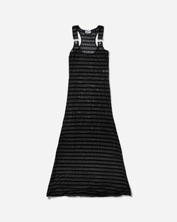 Jean Paul Gaultier Women s Striped Mesh Long Dress Black