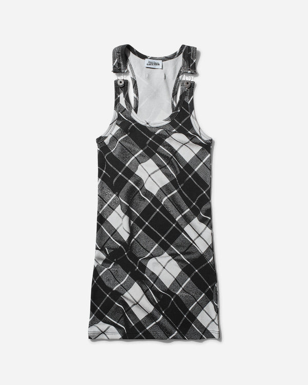 Jean Paul Gaultier Women s Strapped Tartan Dress Black / Grey / White