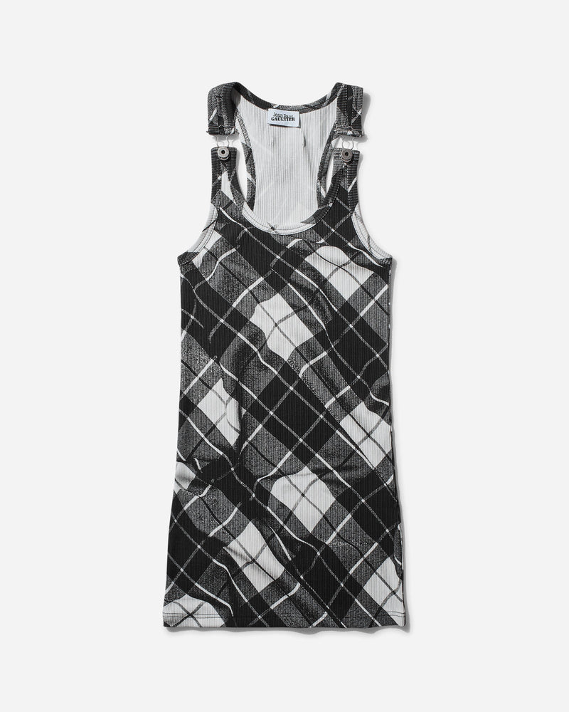 Jean Paul Gaultier Women s Strapped Tartan Dress Black / Grey / White