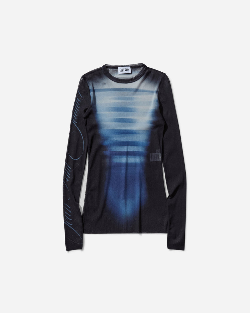 Jean Paul Gaultier Women s “Le Mâle” Longsleeve Top Navy / Blue / White