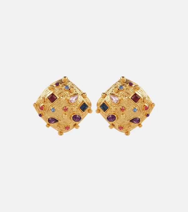 Jennifer Behr Deon embellished gold-plated earrings | LYBSTORE