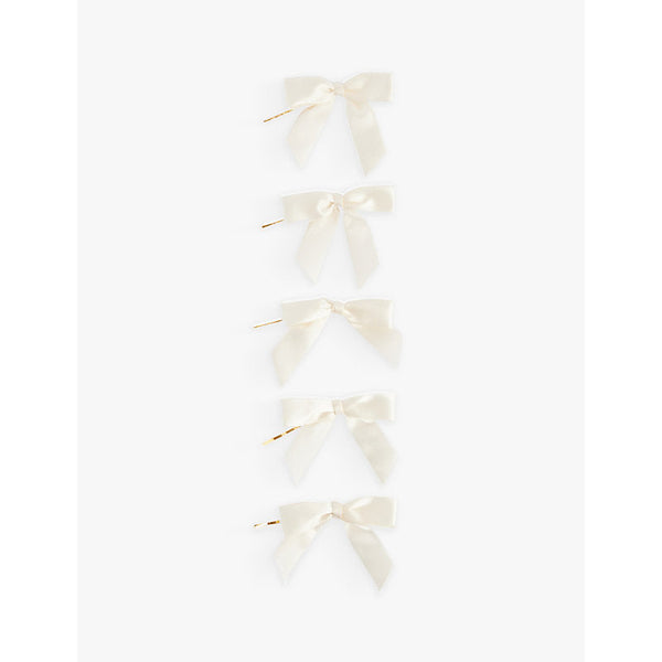 Jennifer Behr Emma mini bow pack of five silk bobby pins | LYBSTORE