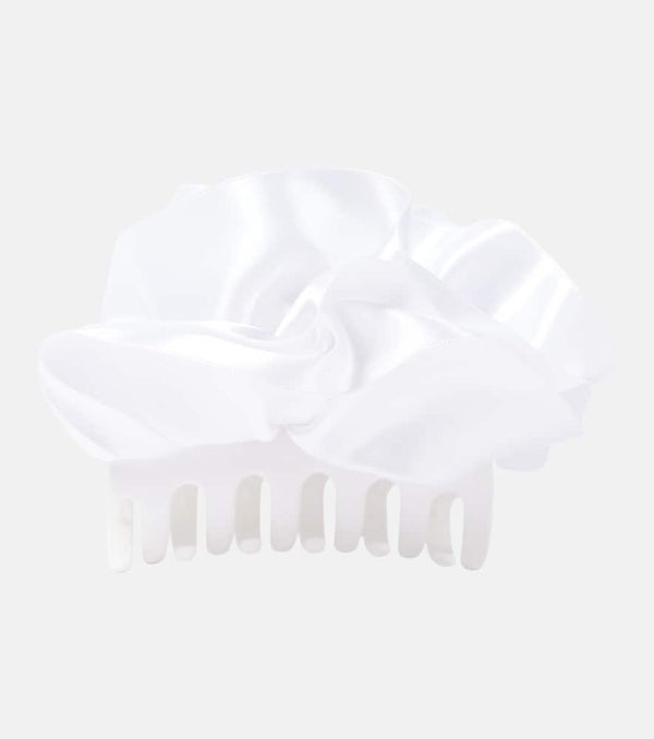 Jennifer Behr Ruffled silk-blend satin hair clip