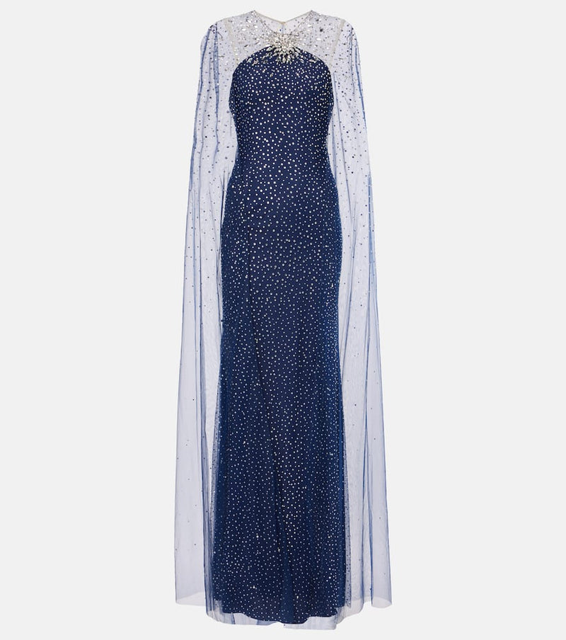 Jenny Packham Embellished caped Mabel gown