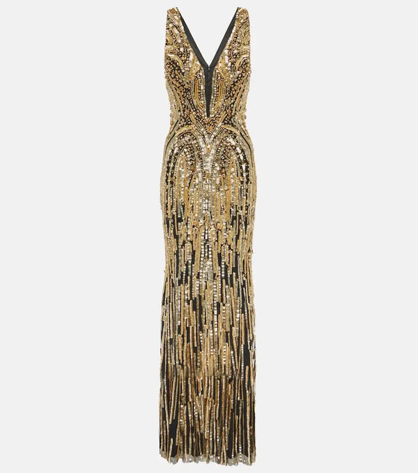 Jenny Packham Raquel sequined tulle gown | LYBSTORE