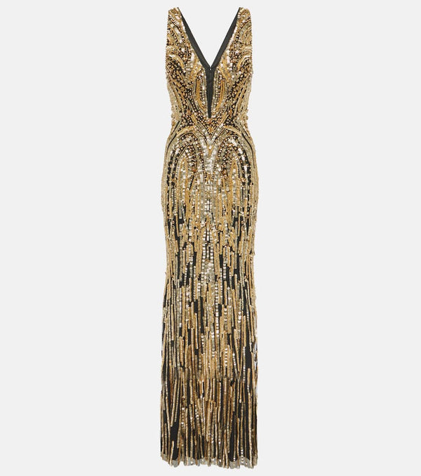 Jenny Packham Raquel sequined tulle gown