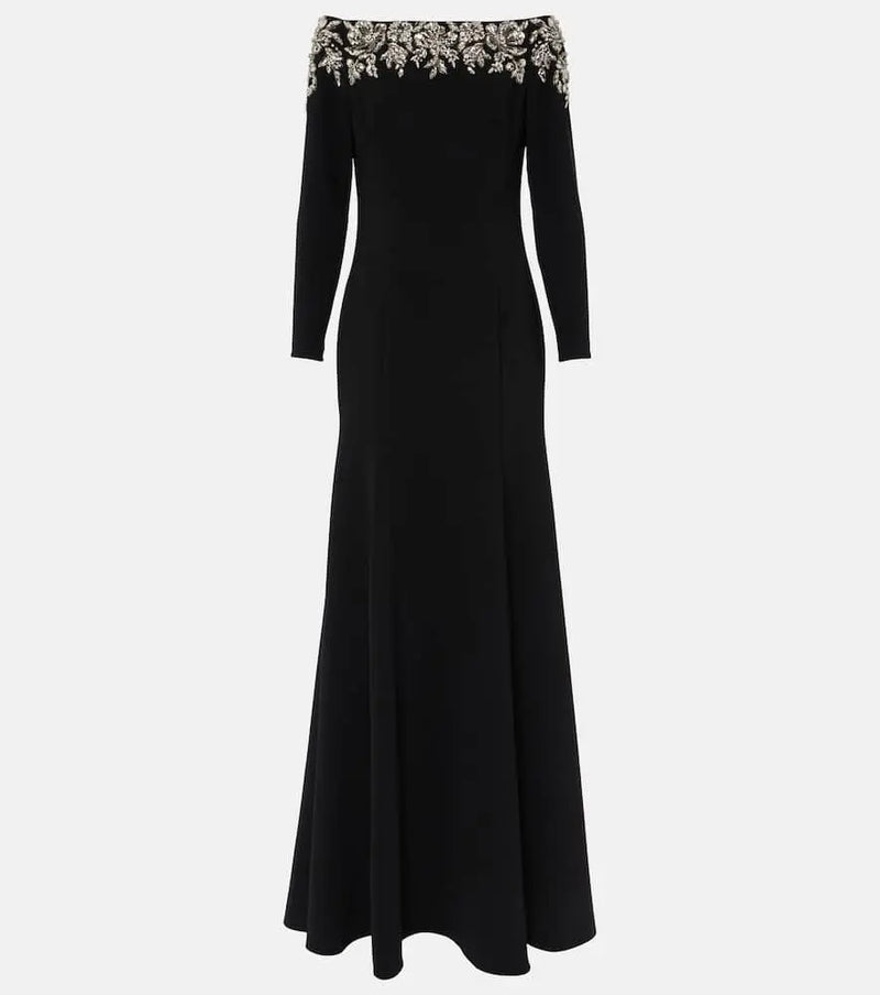 Jenny Packham Rosabel off-shoulder beaded gown | LYBSTORE