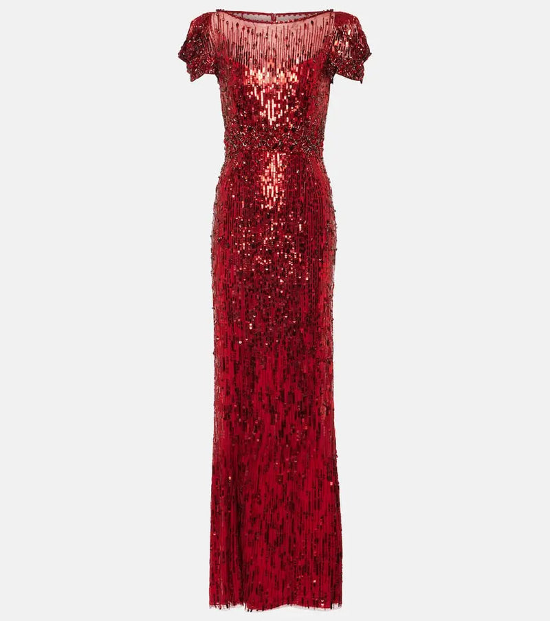 Jenny Packham Sungem sequined gown