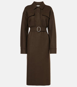 Jil Sander Belted wool-blend shirt dress