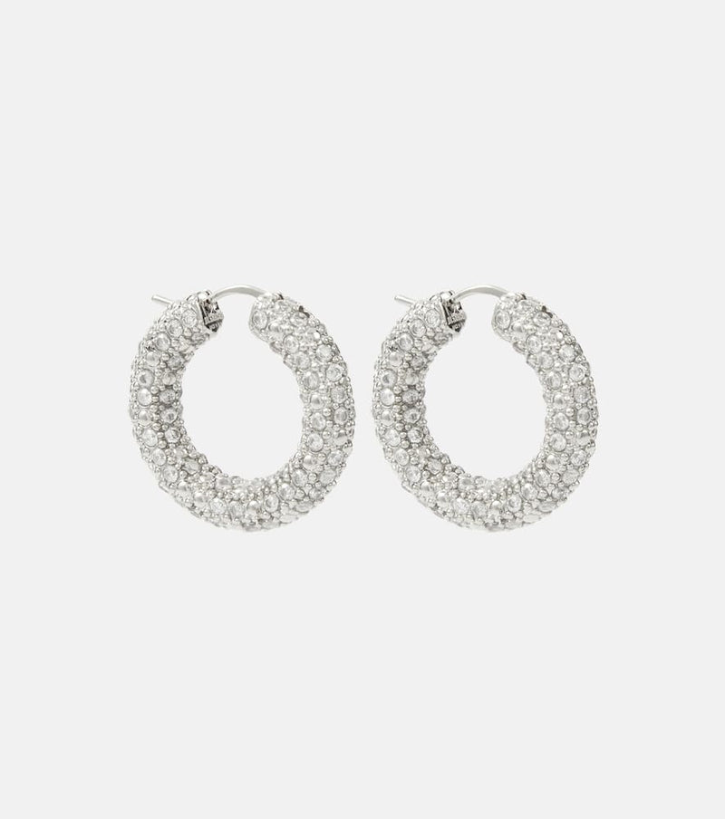 Jil Sander Crystal-embellished hoop earrings