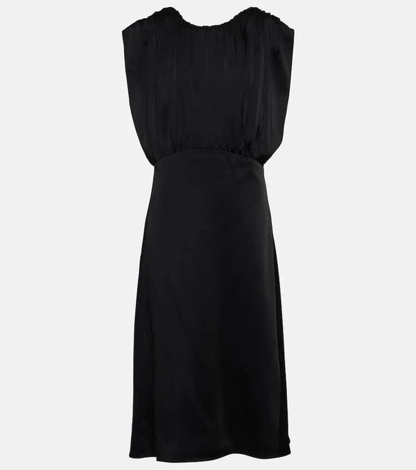 Jil Sander Draped satin midi dress | LYBSTORE