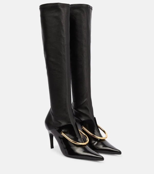 Jil Sander Embellished leather knee-high boots | LYBSTORE