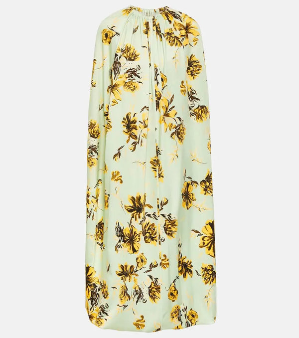 Jil Sander Floral caped midi dress | LYBSTORE