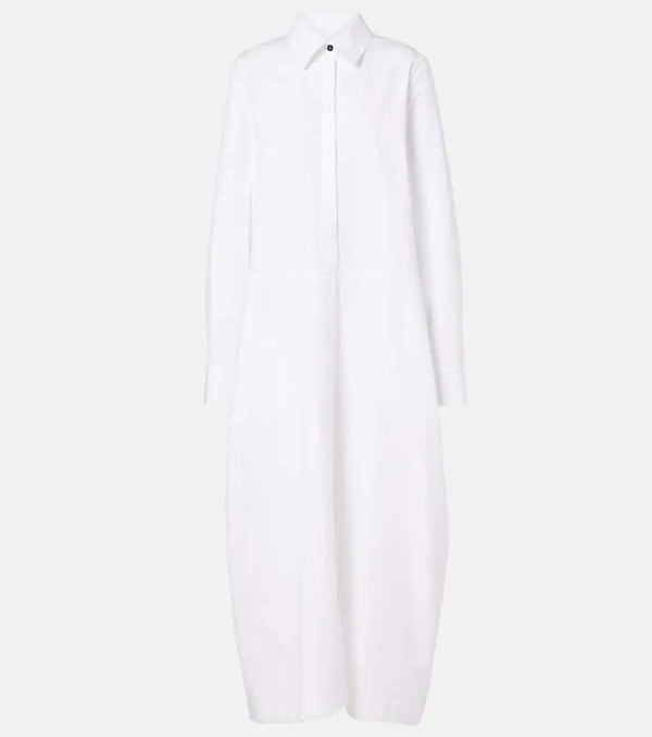 Jil Sander Gathered cotton poplin shirt dress