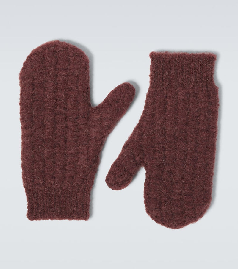 Jil Sander Knitted wool-blend mittens