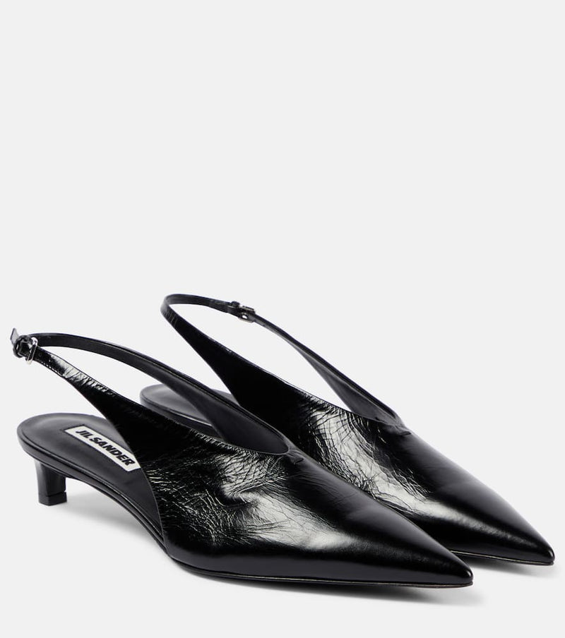 Jil Sander Leather slingback pumps