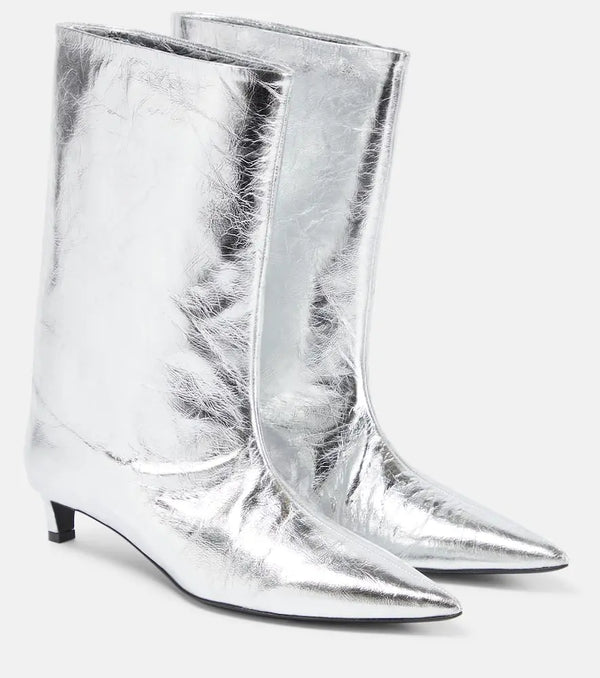 Jil Sander Metallic leather ankle boots | LYBSTORE