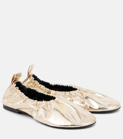 Jil Sander Metallic leather ballet flats