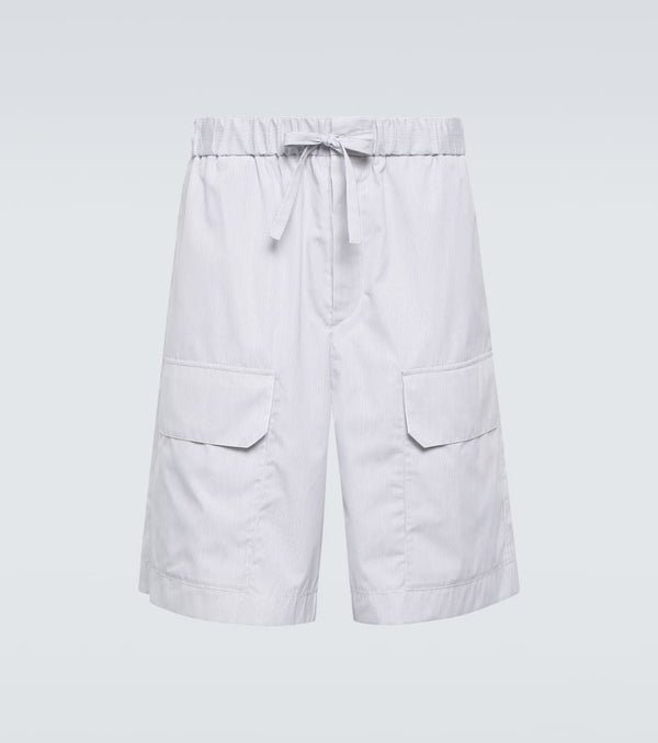 Jil Sander Striped cotton Bermuda shorts