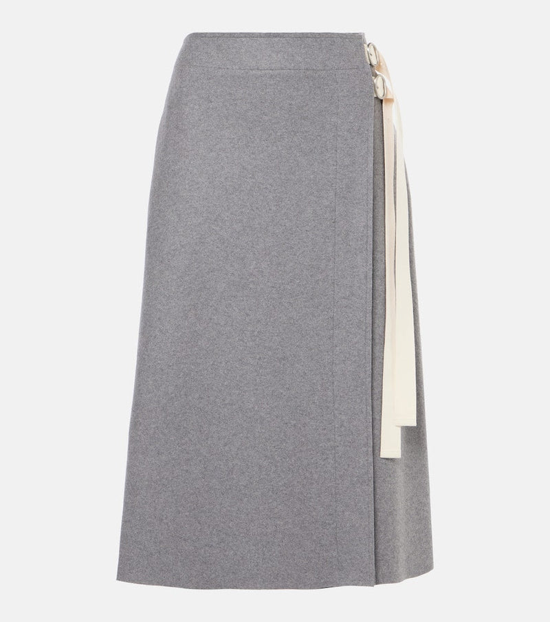 Jil Sander Wool-blend wrap skirt