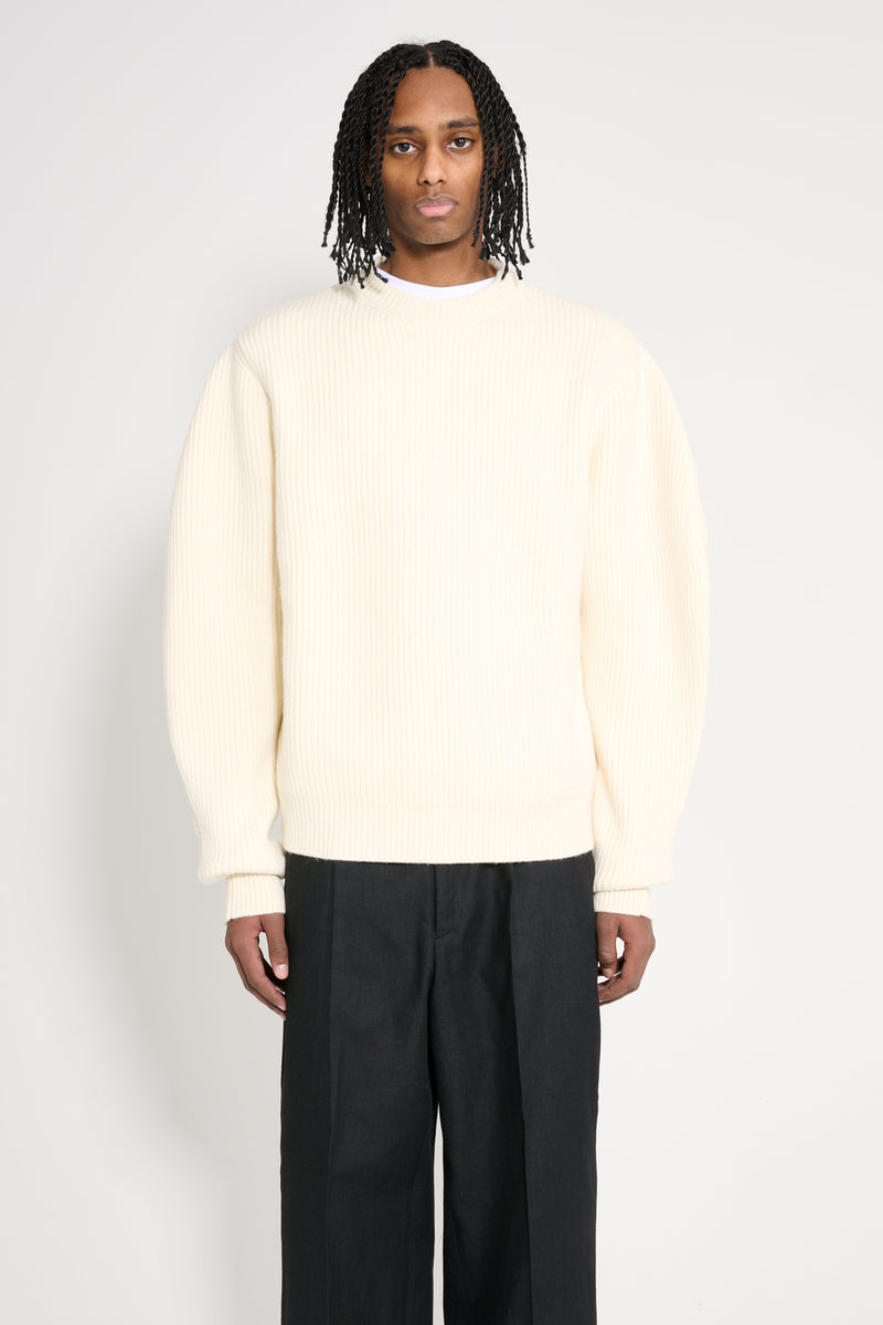 Jil Sander Knitted Sweater Cream White