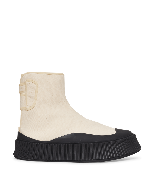 Jil Sander Canvas High-Top Sneakers Beige