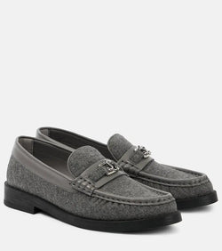 Jimmy Choo Addie leather-trimmed felt loafers