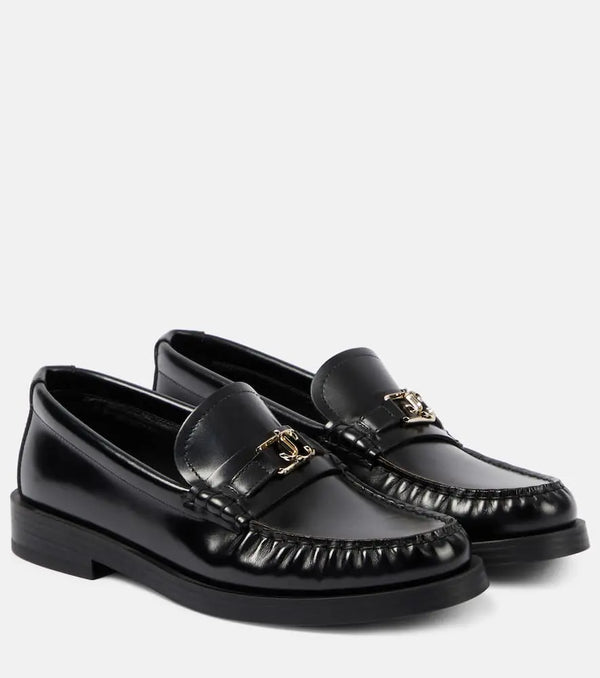 Jimmy Choo Addie logo leather loafers