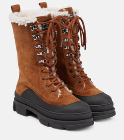 Jimmy Choo Aldea shearling-lined suede hiking boots