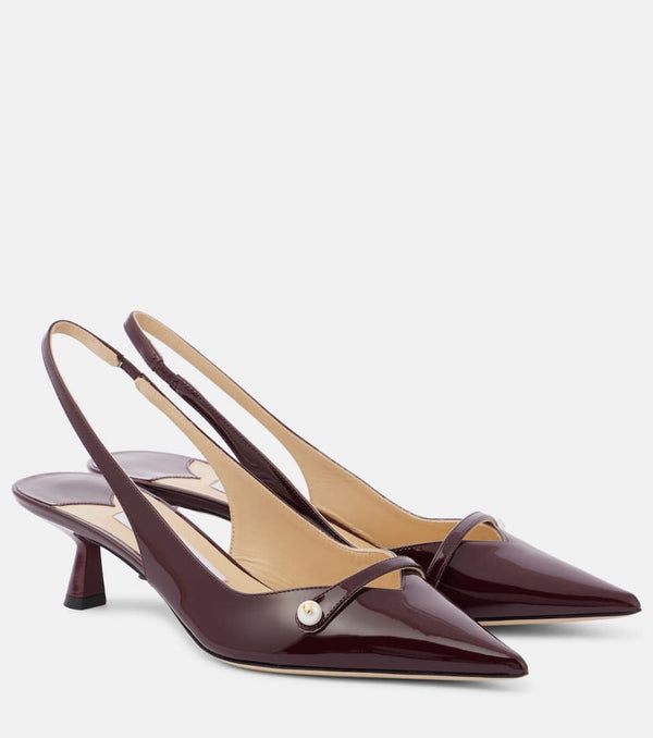 Jimmy Choo Amita 45 patent leather slingback pumps | LYBSTORE