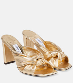 Jimmy Choo Avenue 85 metallic leather sandals