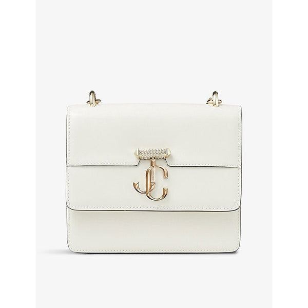 Jimmy Choo Avenue Quad extra-small pearl-embellished strap leather cross-body bag