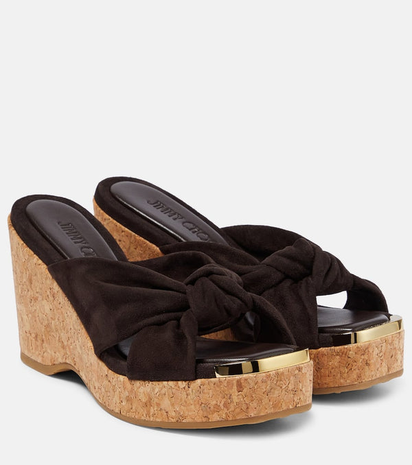 Jimmy Choo Avenue leather wedge sandals