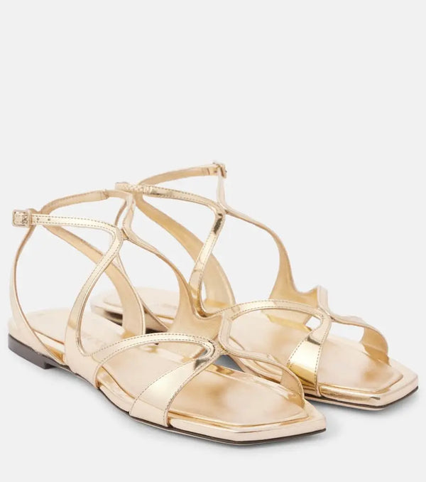 Jimmy Choo Ayla 110 metallic leather sandals