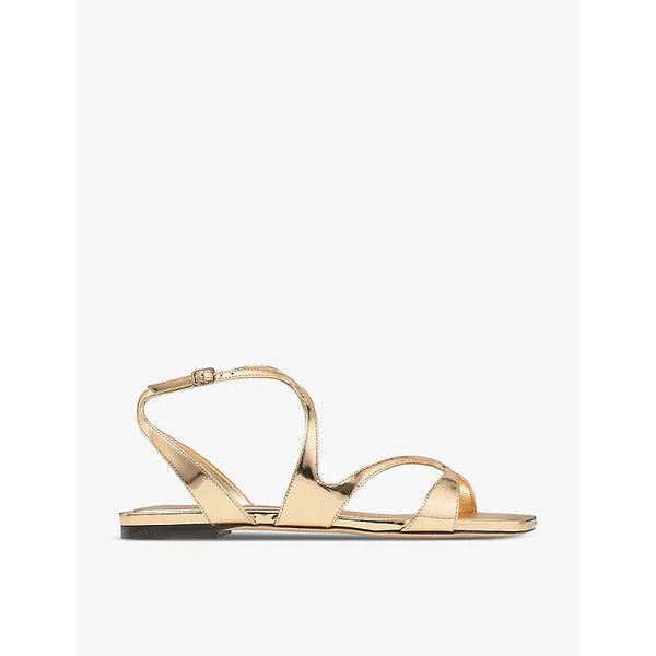 Jimmy Choo Ayla liquid-gold leather sandals