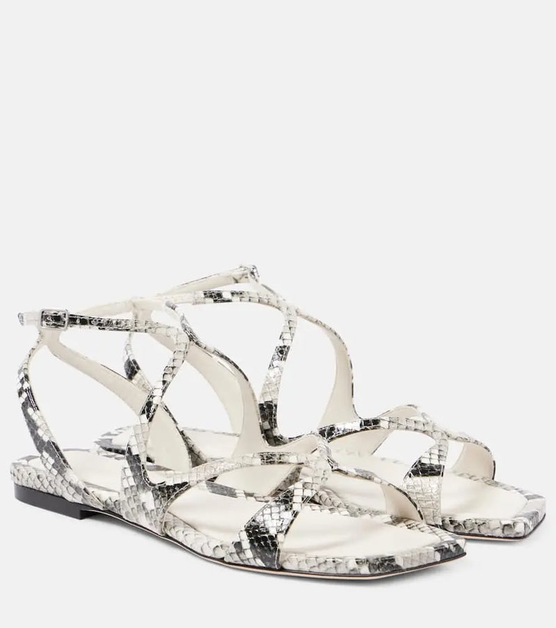 Jimmy Choo Ayla snake-effect leather sandals | LYBSTORE