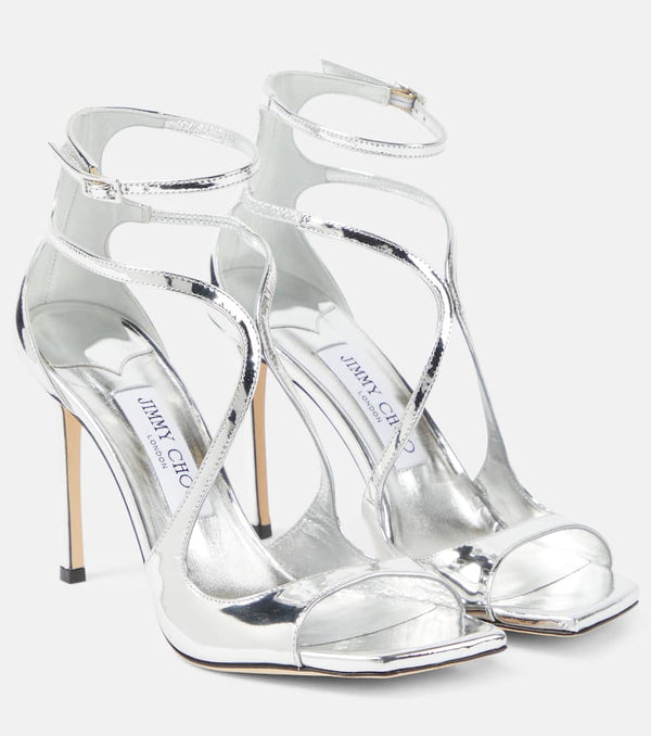 Jimmy Choo Azia 95 metallic leather sandals | LYBSTORE