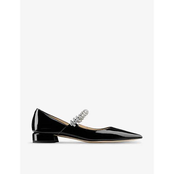 Jimmy Choo Bing 25 crystal-embellished patent-leather flats