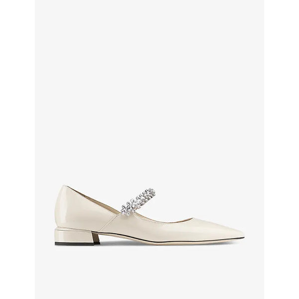 Jimmy Choo Bing 25 crystal-embellished patent-leather flats