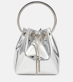 Jimmy Choo Bon Bon mirrored faux leather bucket bag