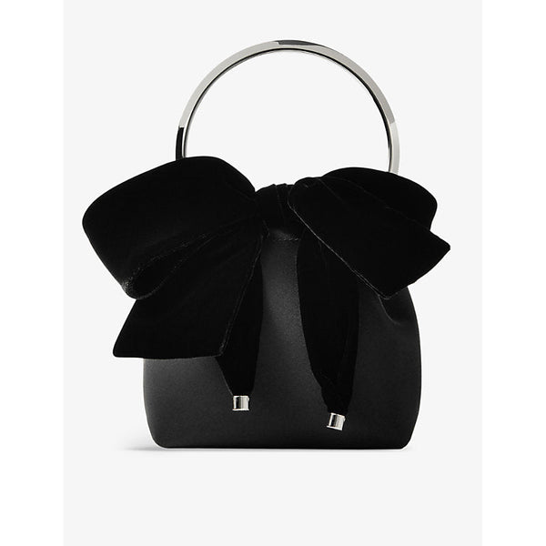 Jimmy Choo Bon Bon satin and velvet top-handle bag | LYBSTORE