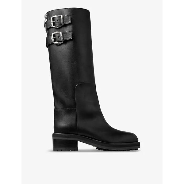 Jimmy Choo Brooklyn buckle-embellished heeled leather knee-high boots