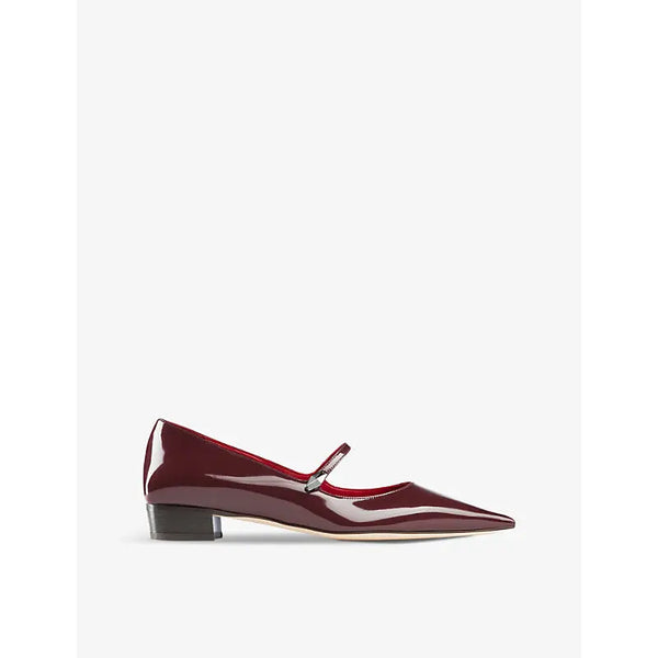 Jimmy Choo Carolyn pointed-toe flat patent-leather pumps