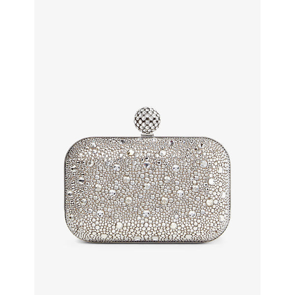 Jimmy Choo Cloud crystal-embellished suede clutch bag | LYBSTORE